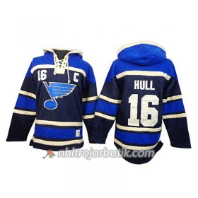 Män Ishockey St. Louis Blues Brett Hull 16 Blå Sawyer Hooded Sweatshirt